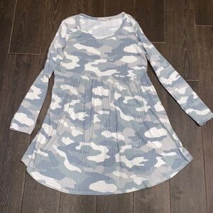 Jodifl baby doll camo long sleeve dress